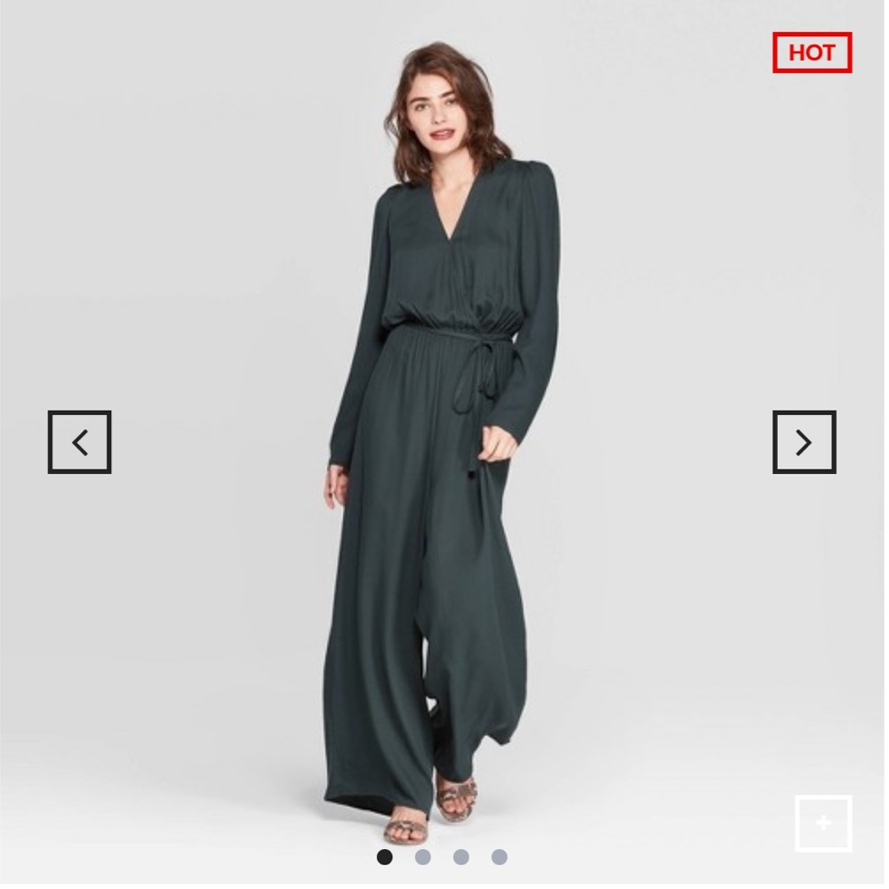 A New Day Long-Sleeve V-Neck Wide-Leg Jumpsuit